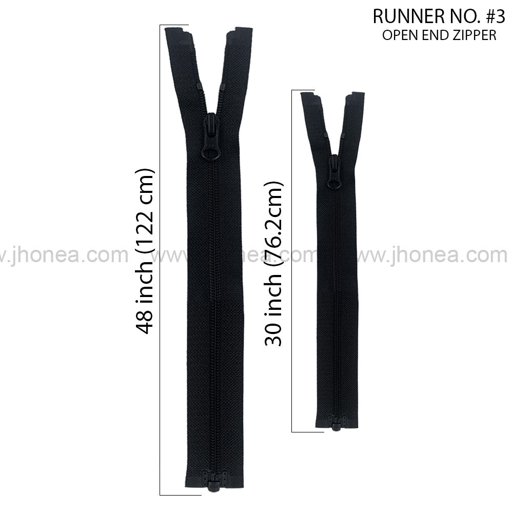 #3 Fancy Black/White Nylon Coil Open-End SBS Coil Zipper