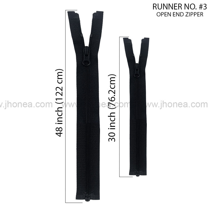 #3 Fancy Black/White Nylon Coil Open-End SBS Coil Zipper