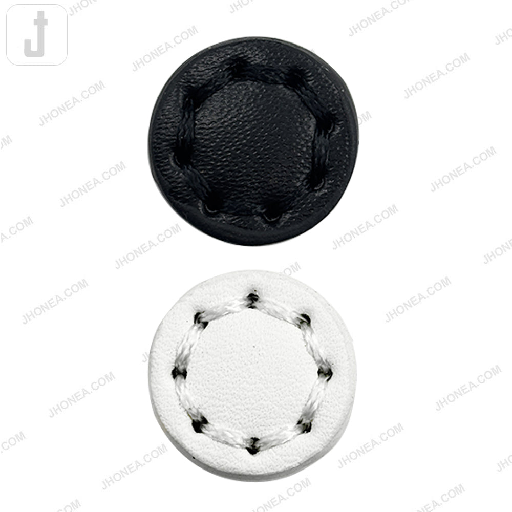 Black and White PU Leather Downhole Loop Buttons
