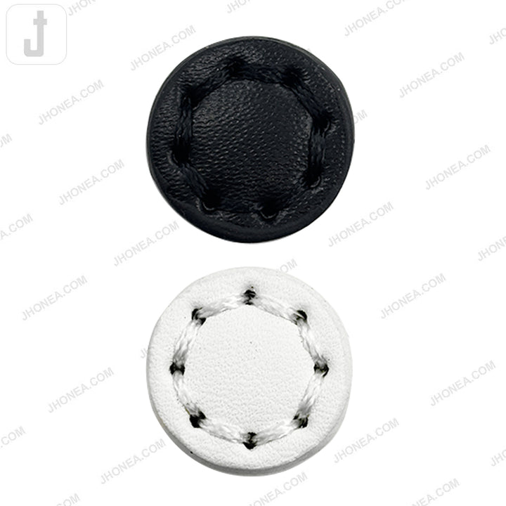 Black and White PU Leather Downhole Loop Buttons