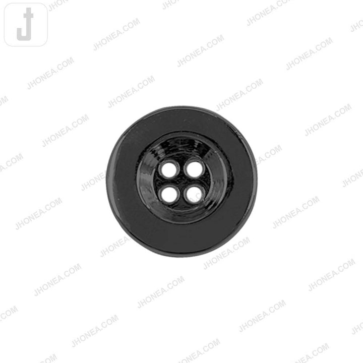Premium Shiny Black Nickel (Gunmetal) 4-Hole Hollow Metal Buttons for Blazers