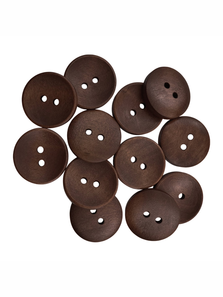 Brown Chic Round Shape 2-Hole Hollow Wooden Buttons