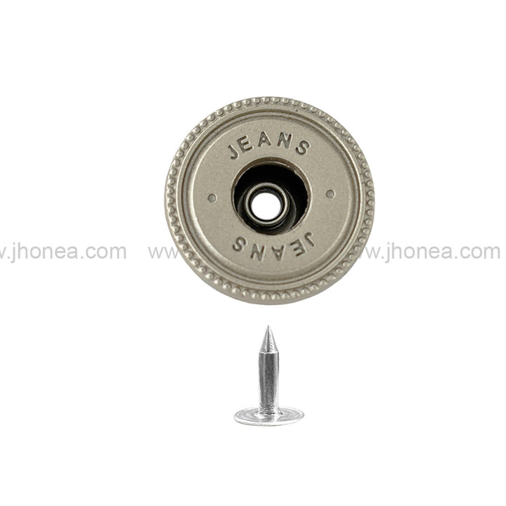 Fashionable matte silver round metal jeans button for clothing