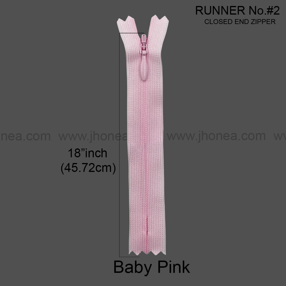 YKK #2 Invisible Closed-End Concealed Zipper 18 Inch Assorted Colors Pack of 60 Pieces
