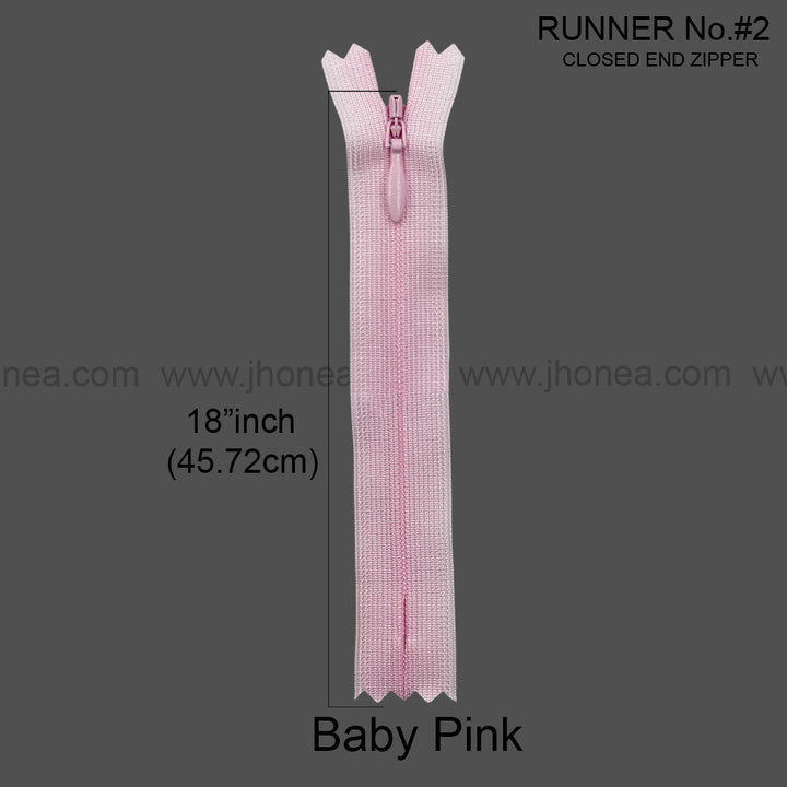 YKK #2 Invisible Closed-End Concealed Zipper 18 Inch Assorted Colors Pack of 60 Pieces