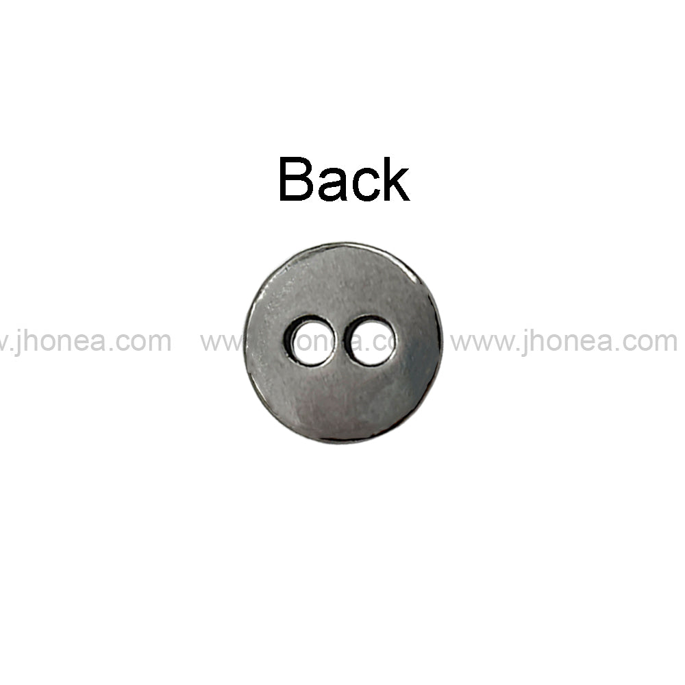 Engraved Rim 2-Hole Round Shape Shirt/Kurta Metal Buttons