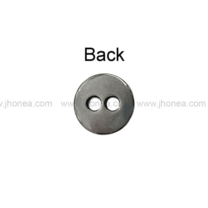 Engraved Rim 2-Hole Round Shape Shirt/Kurta Metal Buttons