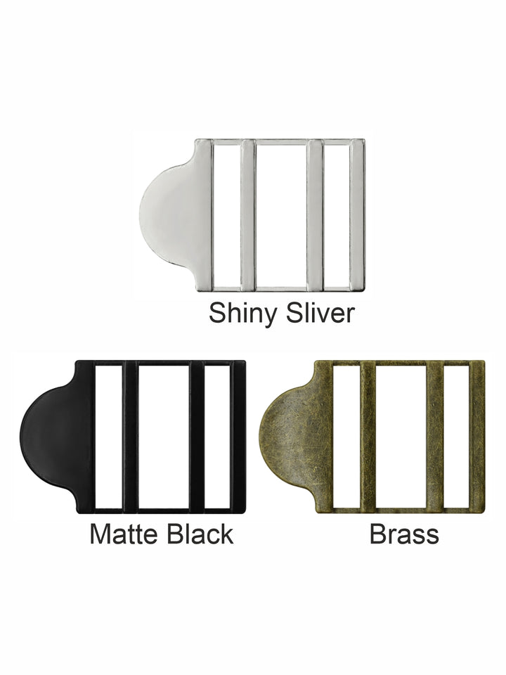 Triple-Bar Slide Strap Adjuster Metal Buckle for Belt and Bags