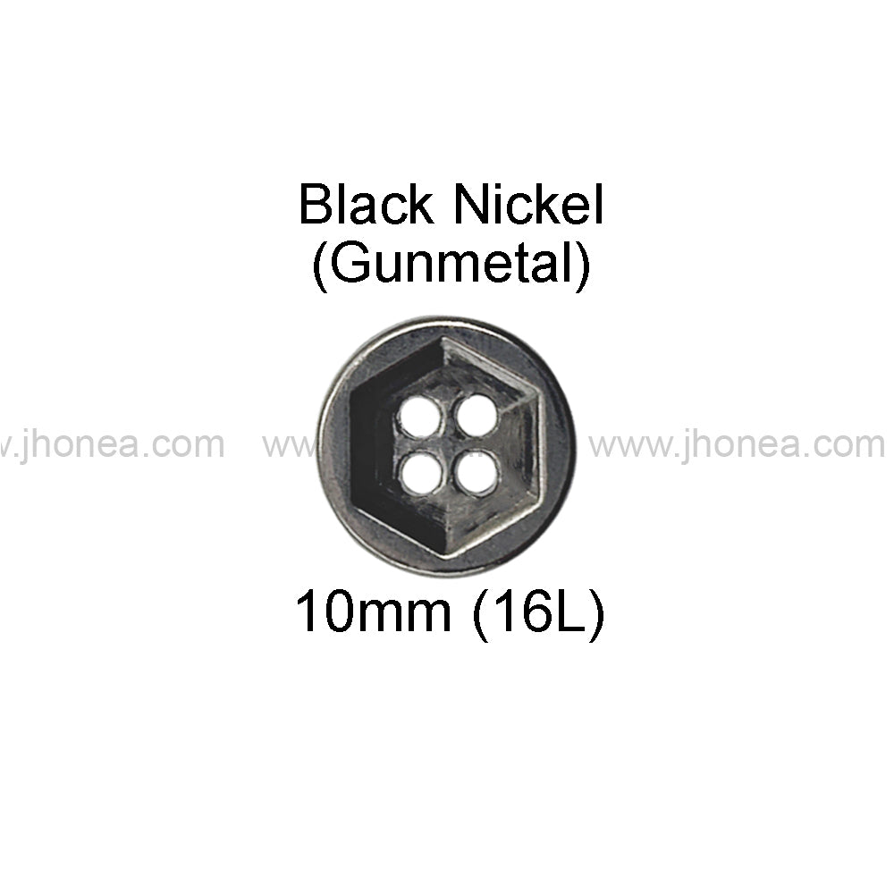 Solid Design Geometric Pattern 4-Hole Metal Shirt Buttons