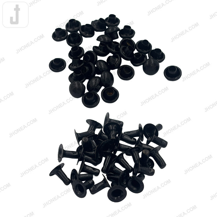 Matte Black Dome Rivet Fastener Studs for Jeans & Denim Clothing