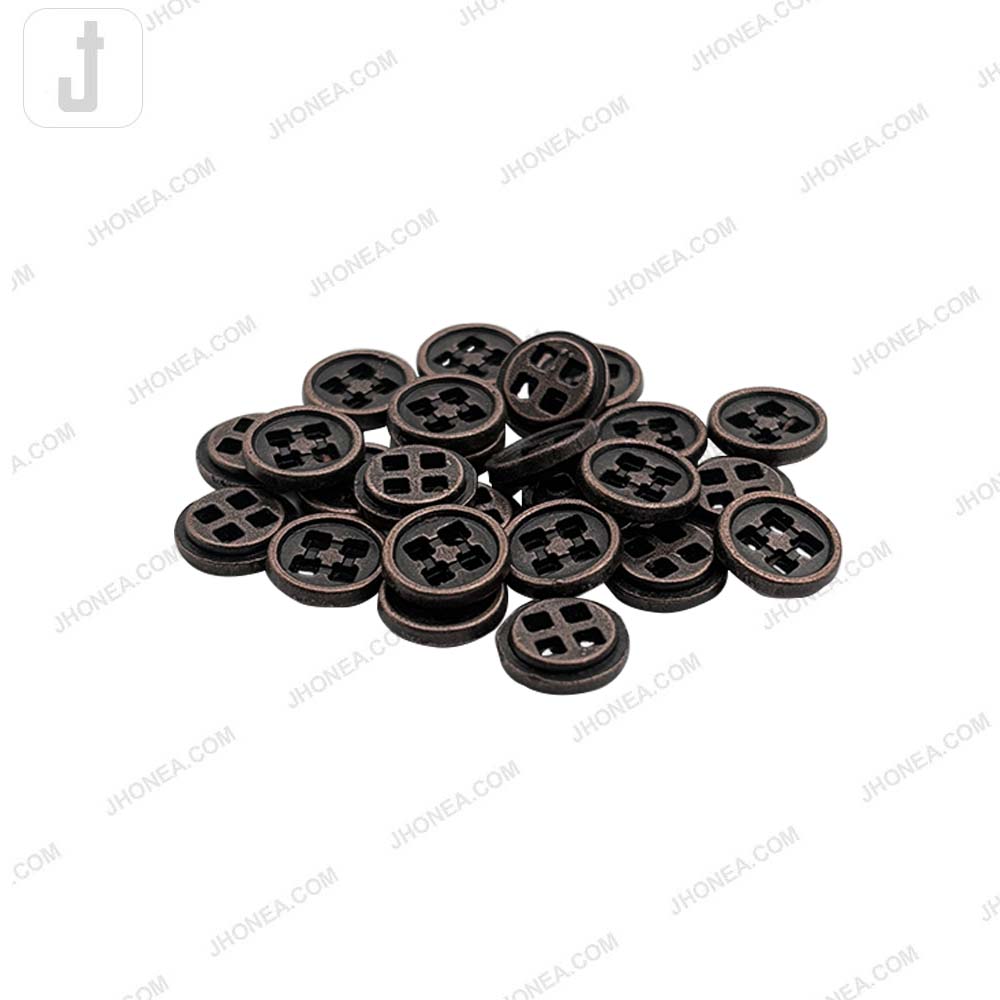 Versatile 10mm Round Shape 4 Hole Alloy Metal Buttons