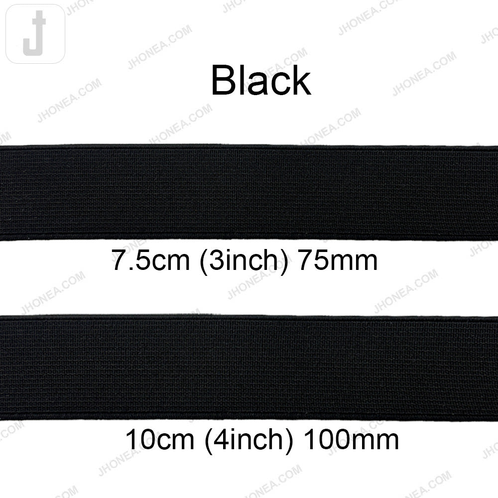 Plain Black & White Tailors' Stiff Woven Elastic for Casings