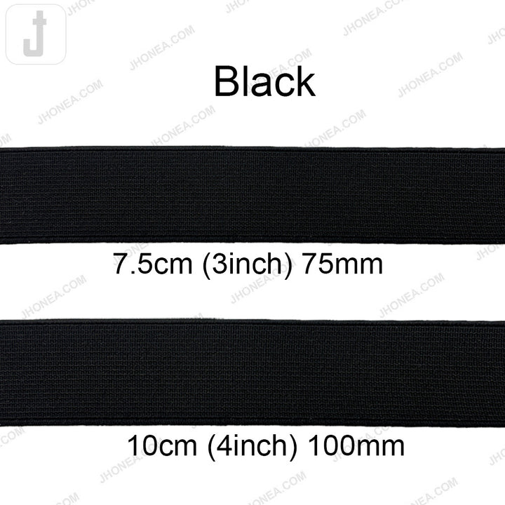 Plain Black & White Tailors' Stiff Woven Elastic for Casings