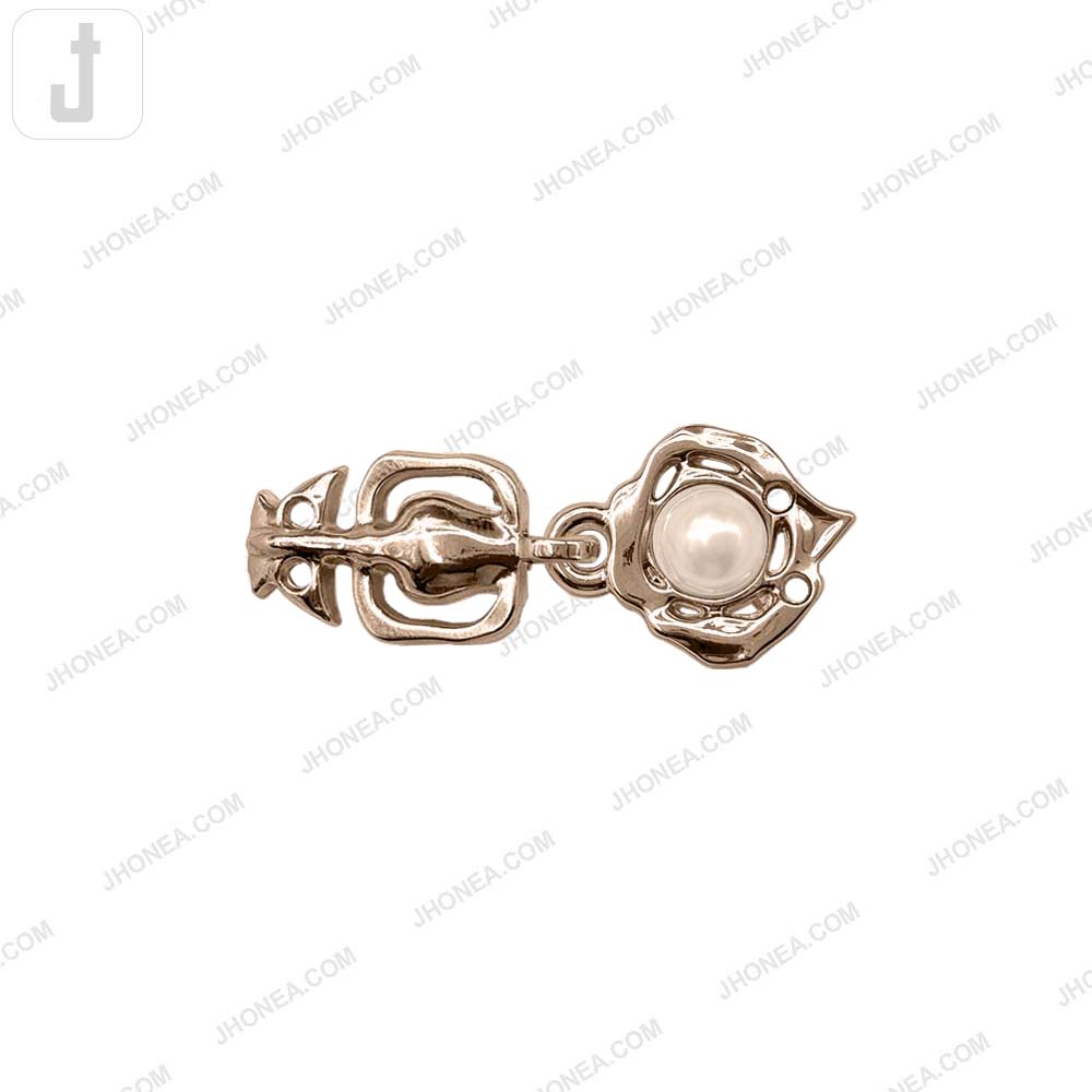 Trendy Pearl Clasp Buckle Hook and Eye Metal Buckle for Fashion Use