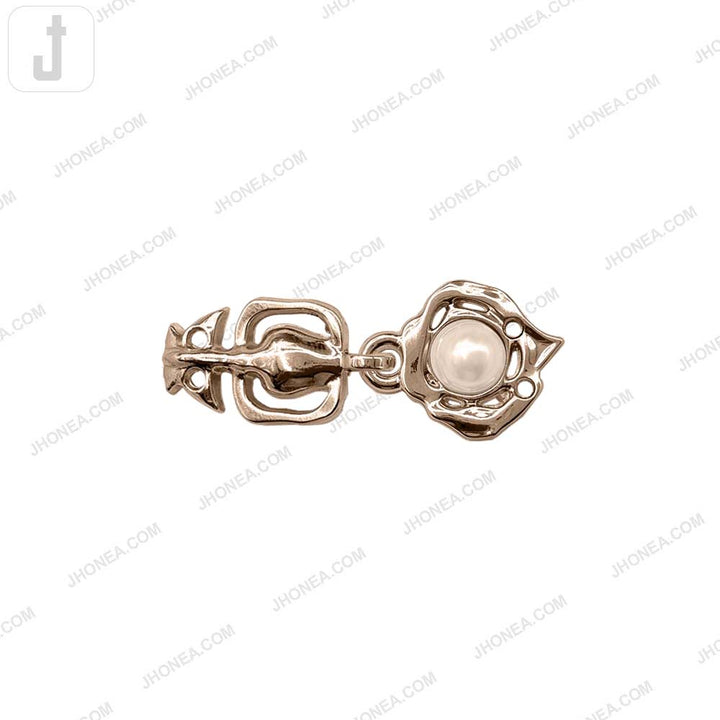 Trendy Pearl Clasp Buckle Hook and Eye Metal Buckle for Fashion Use