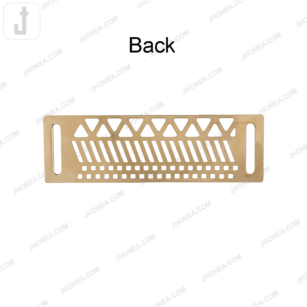Shiny Gold Rectangle Cutwork Design Metal Plate Fashion Hardware