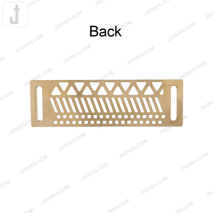 Shiny Gold Rectangle Cutwork Design Metal Plate Fashion Hardware
