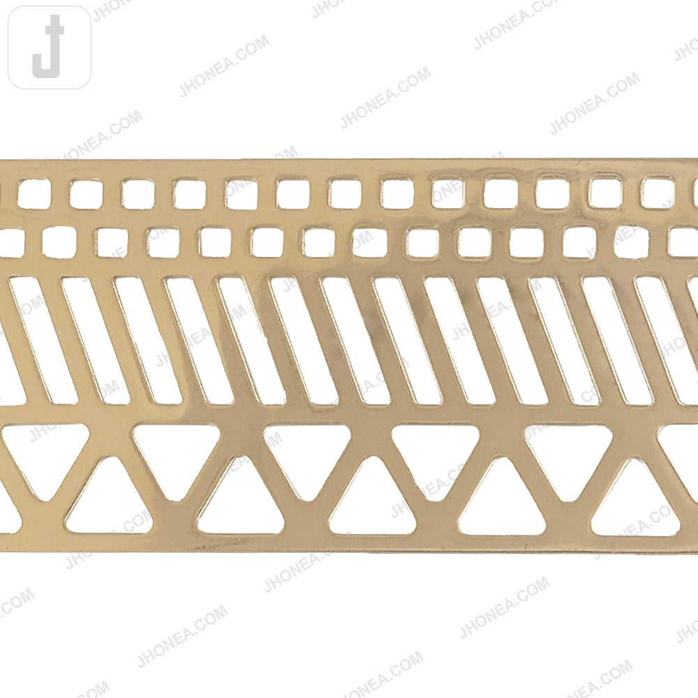 Shiny Gold Rectangle Cutwork Design Metal Plate Fashion Hardware