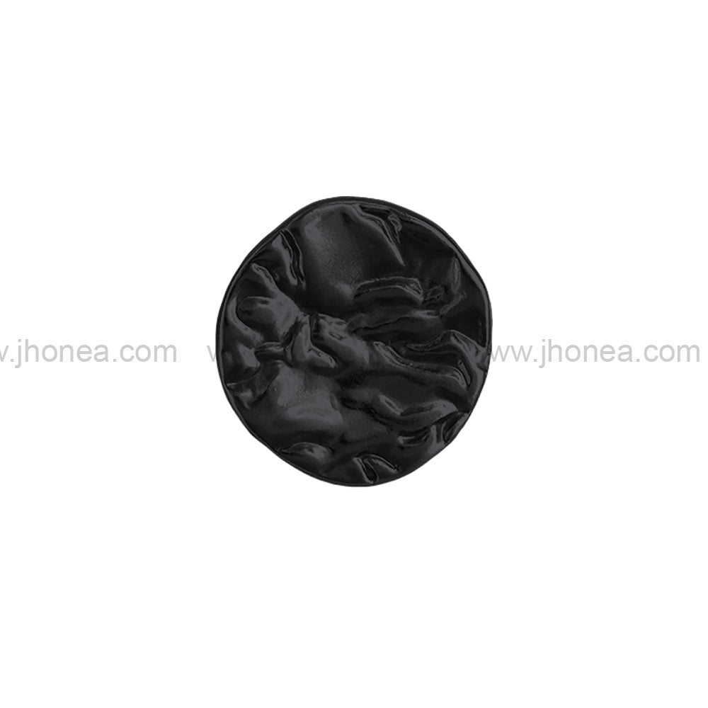 Round Shape Textured 10mm(16L) Classic Matte Black Metal Shank Button