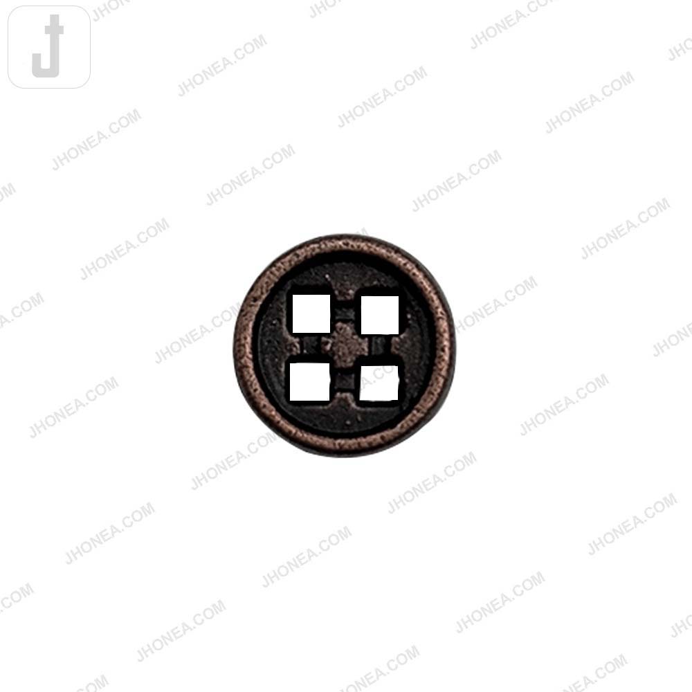 Versatile 10mm Round Shape 4 Hole Alloy Metal Buttons