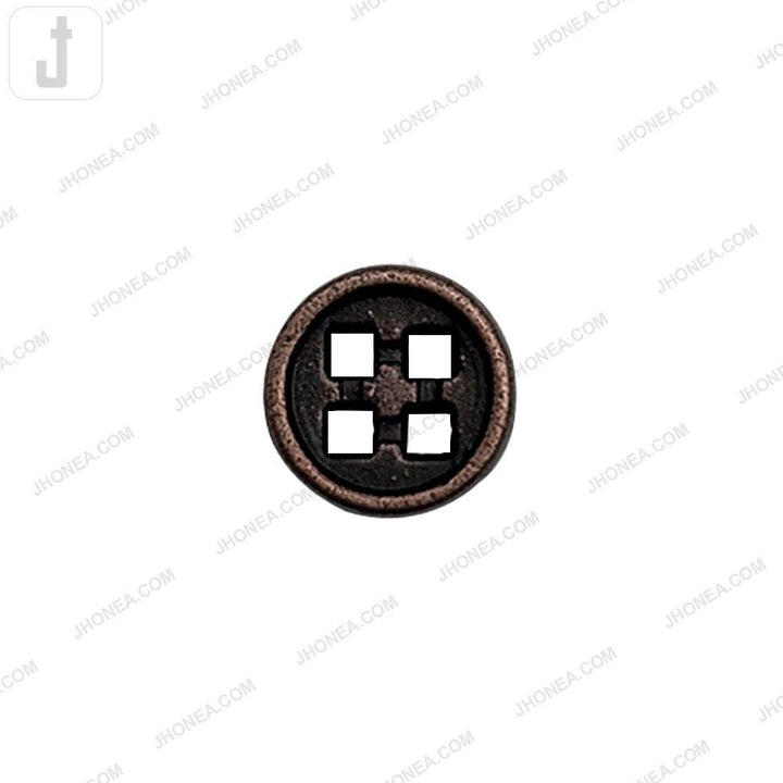 Versatile 10mm Round Shape 4 Hole Alloy Metal Buttons