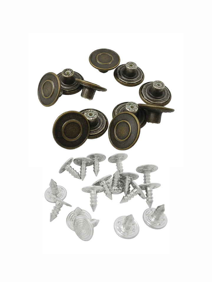 Stylish Brass Buttons with Rounded Rim for Denim Jeans/Jackets/Coats