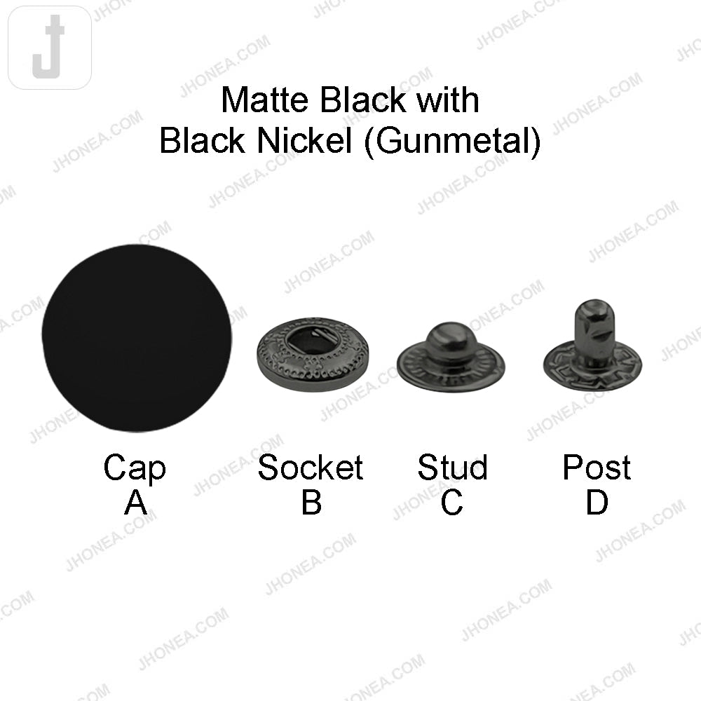 Smooth Round Plastic 4-Part Snap Button Fasteners