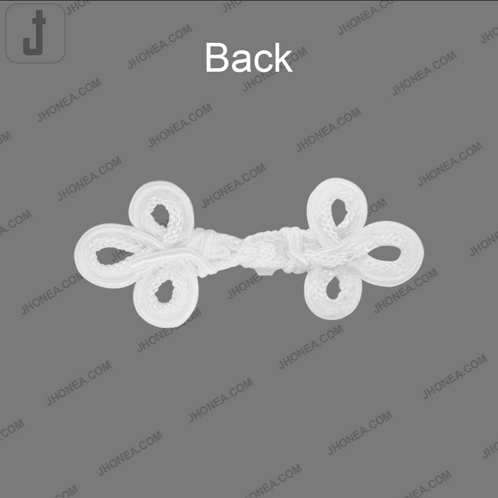 Decorative Designer white Braided Frog Closure Coat Toggles Fastener
