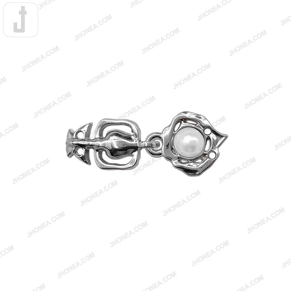 Trendy Pearl Clasp Buckle Hook and Eye Metal Buckle for Fashion Use