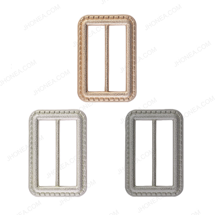 Accented Border Adjustable Webbing Strap Slider Buckle