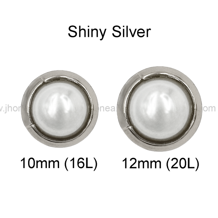 Shiny & Classy Round Shape Premium Quality Pearl Metal Button