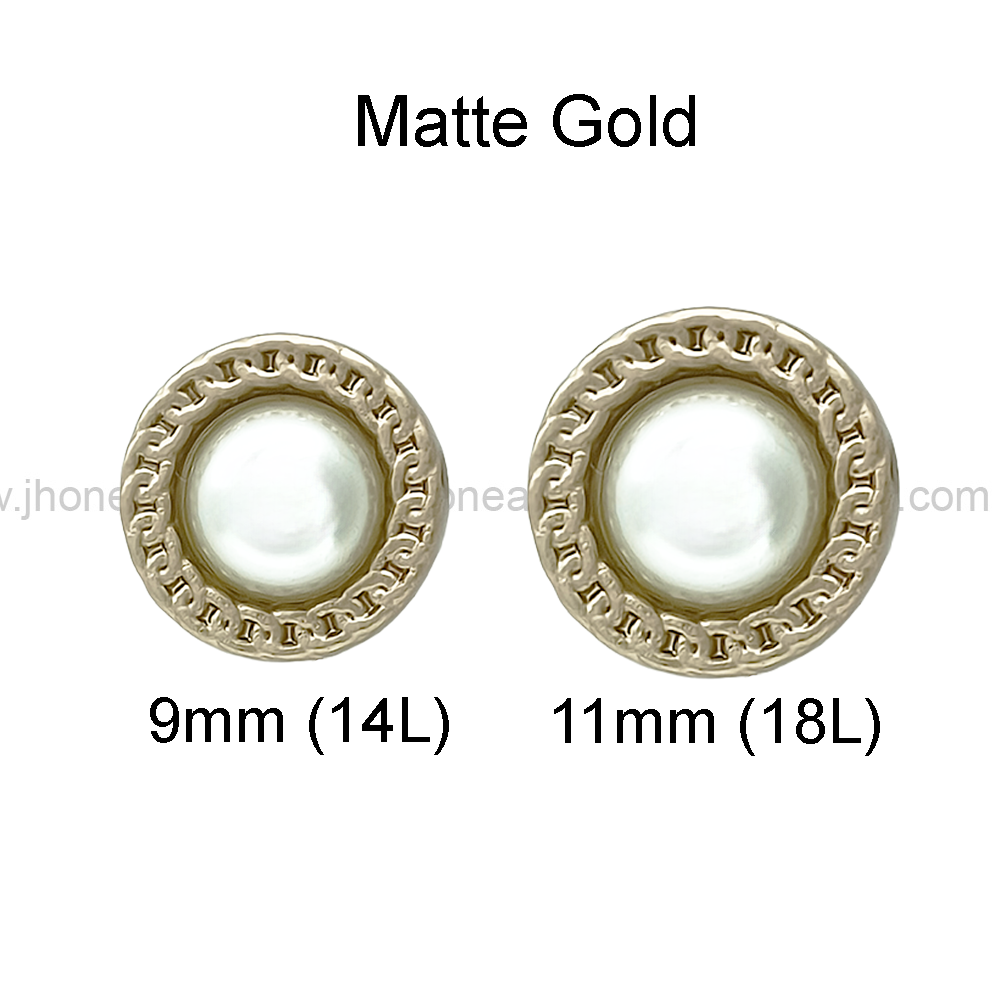 Round Shape with Chain-Like Design Rim Pearl Button