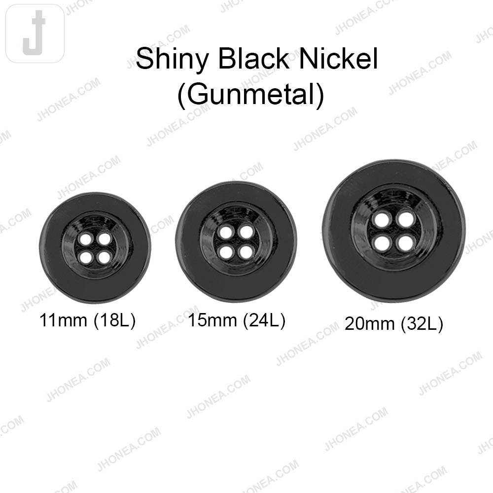 Premium Shiny Finish 4-Hole Hollow Metal Buttons for Jackets/Coats/Blazers