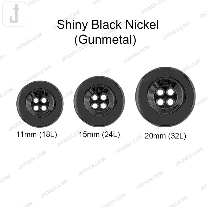 Premium Shiny Finish 4-Hole Hollow Metal Buttons for Jackets/Coats/Blazers