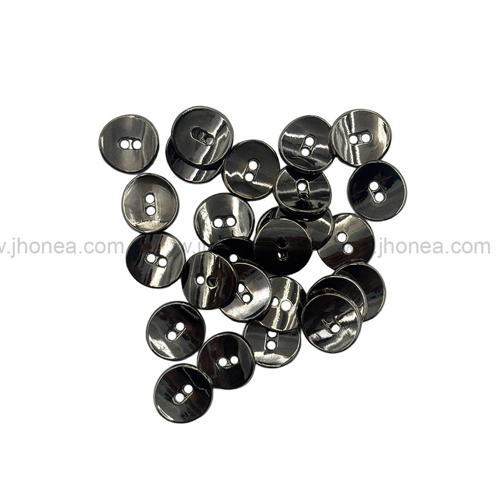 Fashionable Round Shape with Curvy Structure Black Nickel (Gunmetal) Metal Button