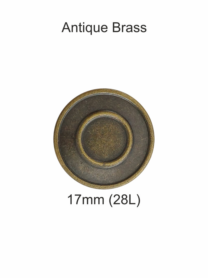 Stylish Brass Buttons with Rounded Rim for Denim Jeans/Jackets/Coats