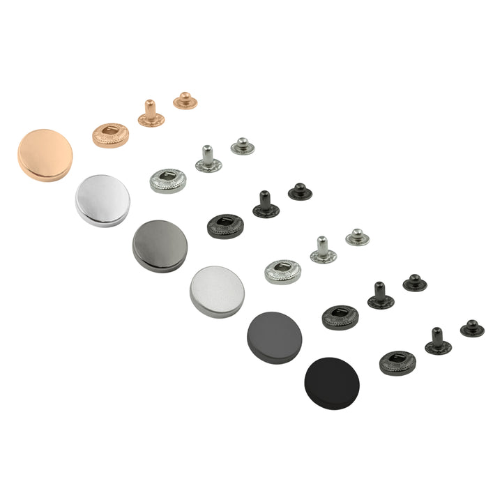 Standard Quality Assorted Metal Snap Buttons 4-Part Snap Fastener Sets