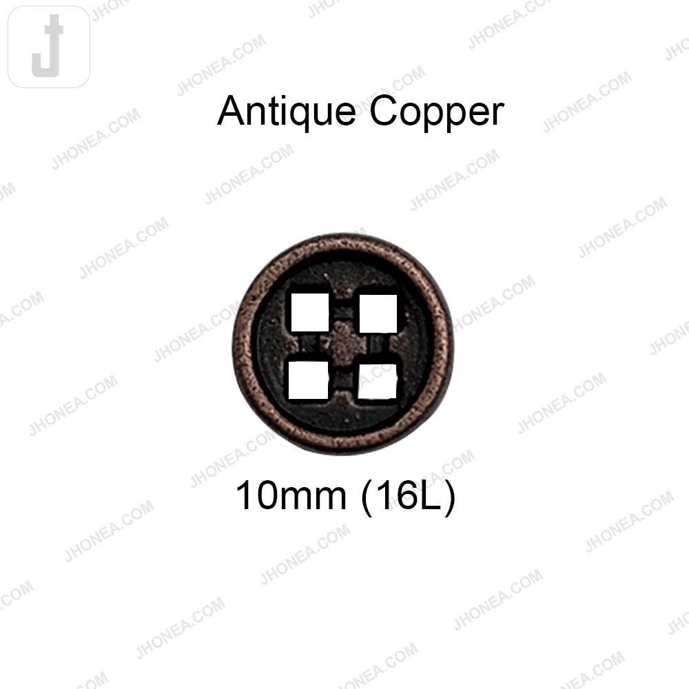 Versatile 10mm Round Shape 4 Hole Alloy Metal Buttons