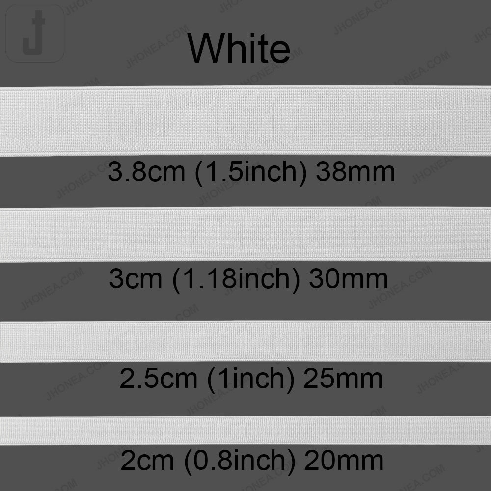 Plain Black & White Tailors' Stiff Woven Elastic for Casings