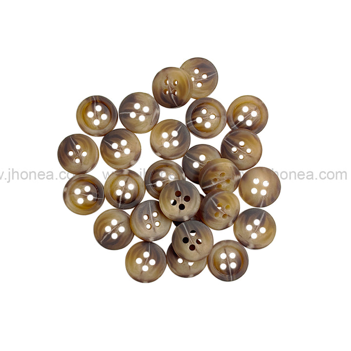 Brown  10mm (16L) Round 4-Hole Buttons for Men/Women/Kids Clothing