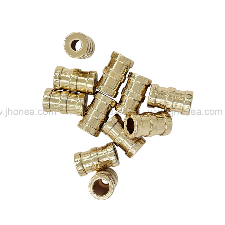 Shiny gold metal aglets cord ends made from alloy metal for cords and drawstrings