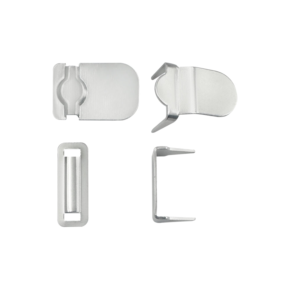 Sleek Silver 4-Part Fasteners Hook Set For Pant/Skirts/Suits