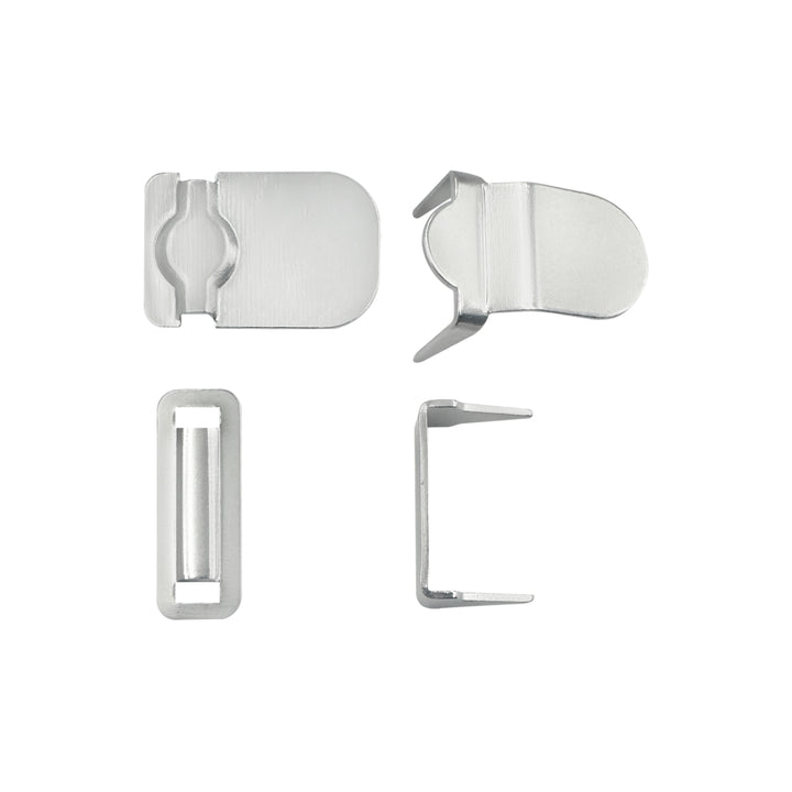 Sleek Silver 4-Part Fasteners Hook Set For Pant/Skirts/Suits