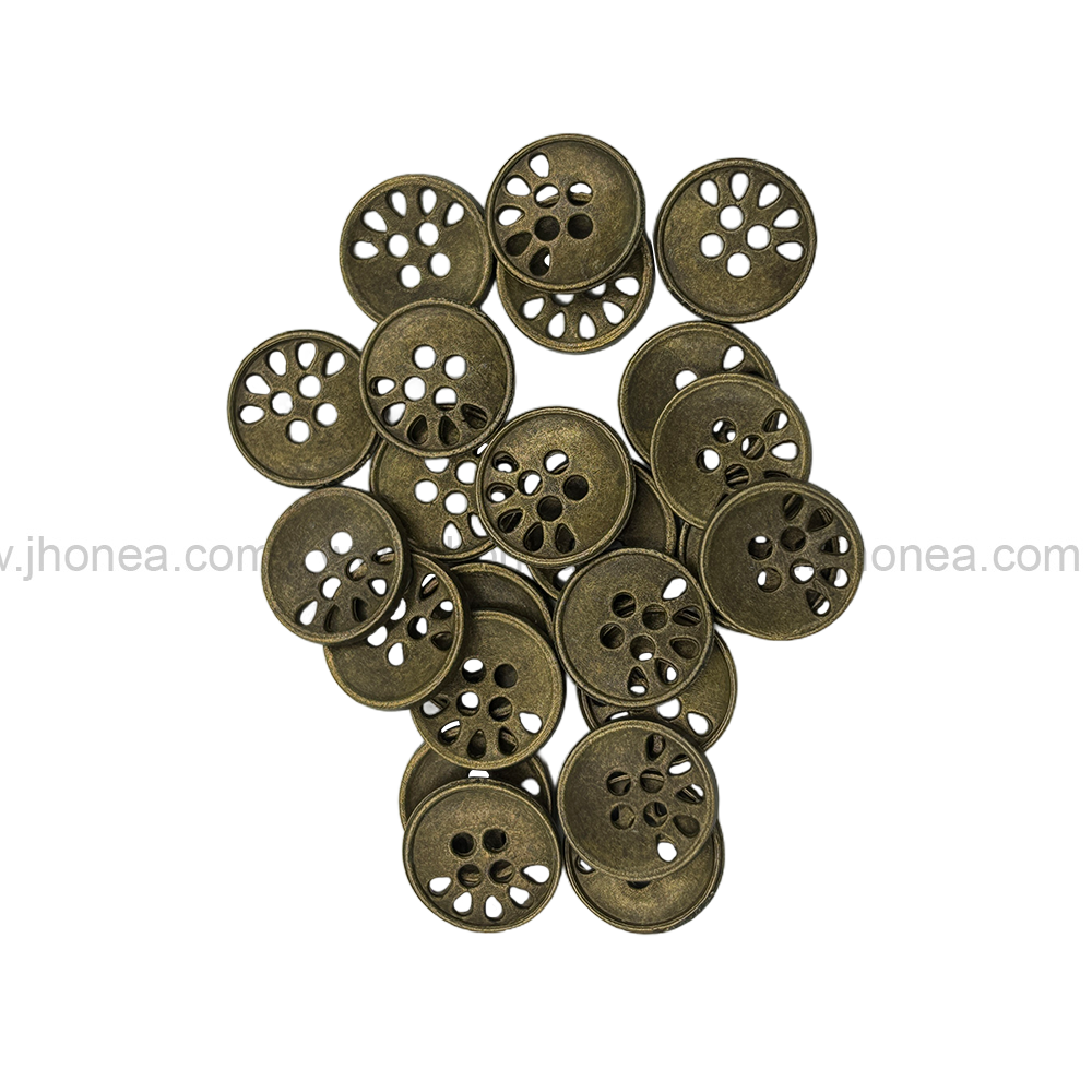 Round Shape Very Unique Design 4-Hole Metal Buttons