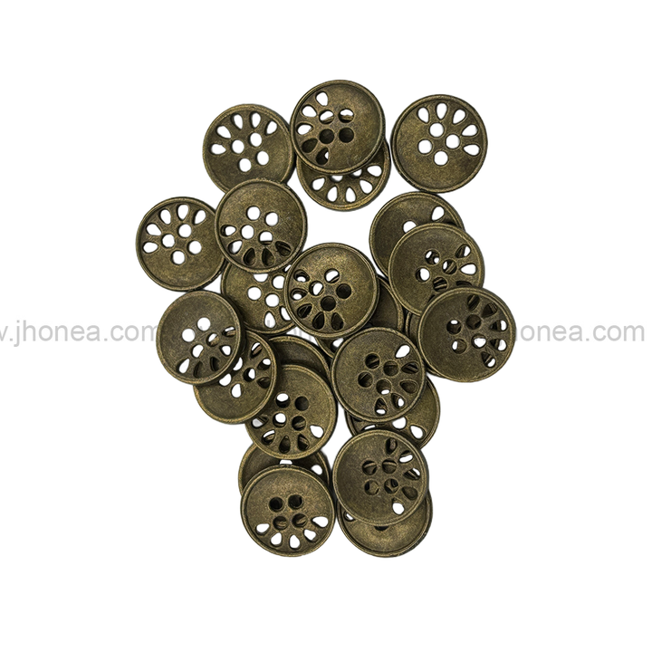Round Shape Very Unique Design 4-Hole Metal Buttons
