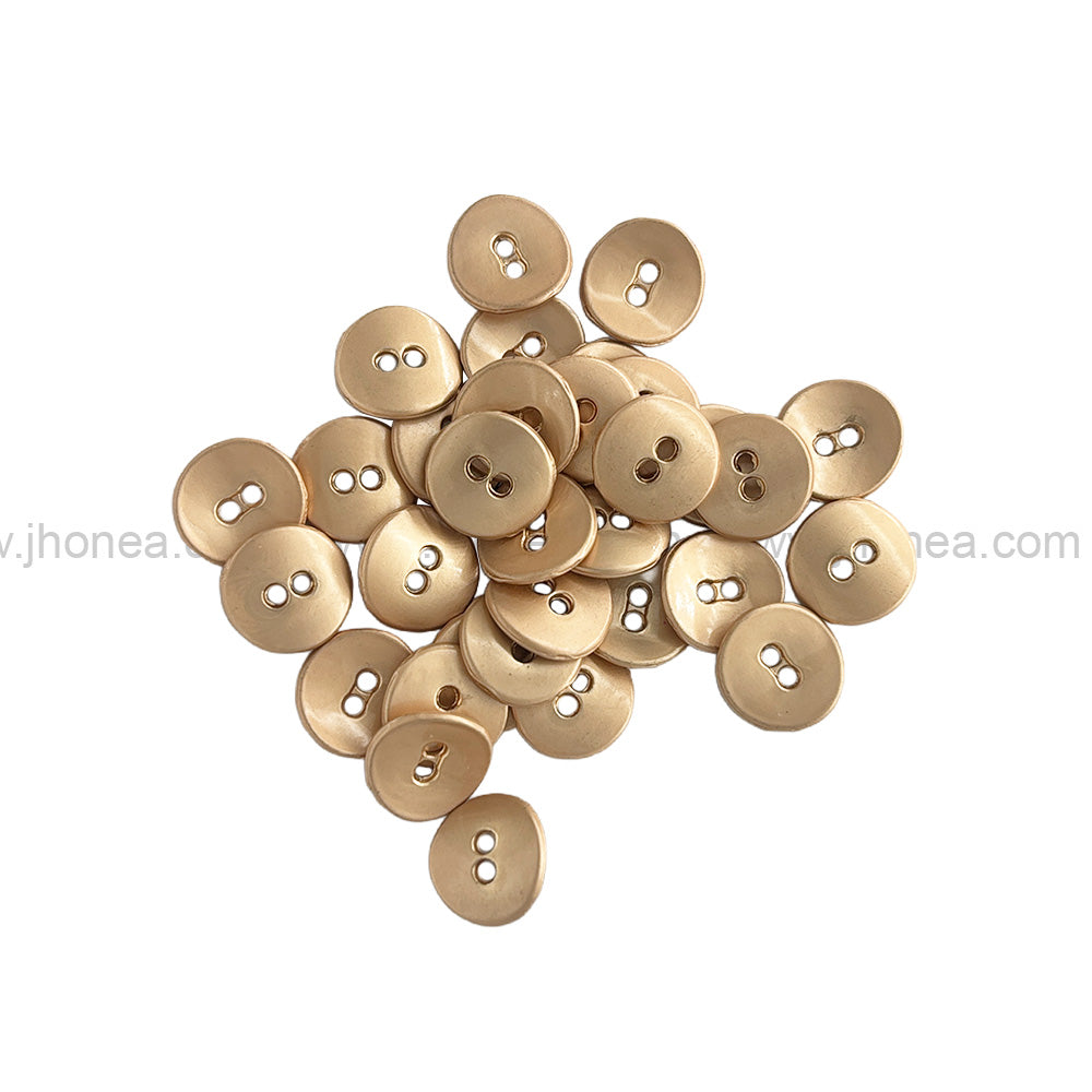 Fashionable Round Shape with Curvy Structure Matte Gold Metal Button