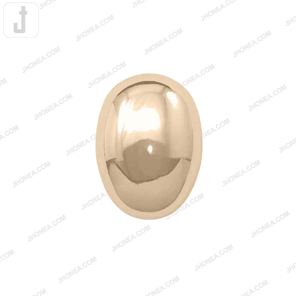 Classic Shiny Gold Metal Buckle with Smooth Oval Design