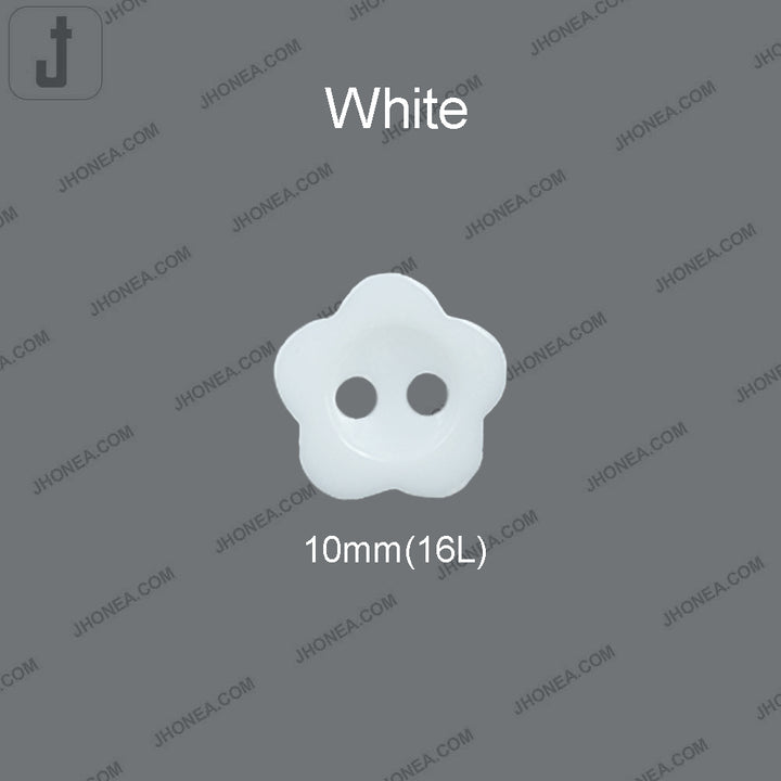Flower Shape White Polyester 2-Hole Decorative Shirt Buttons