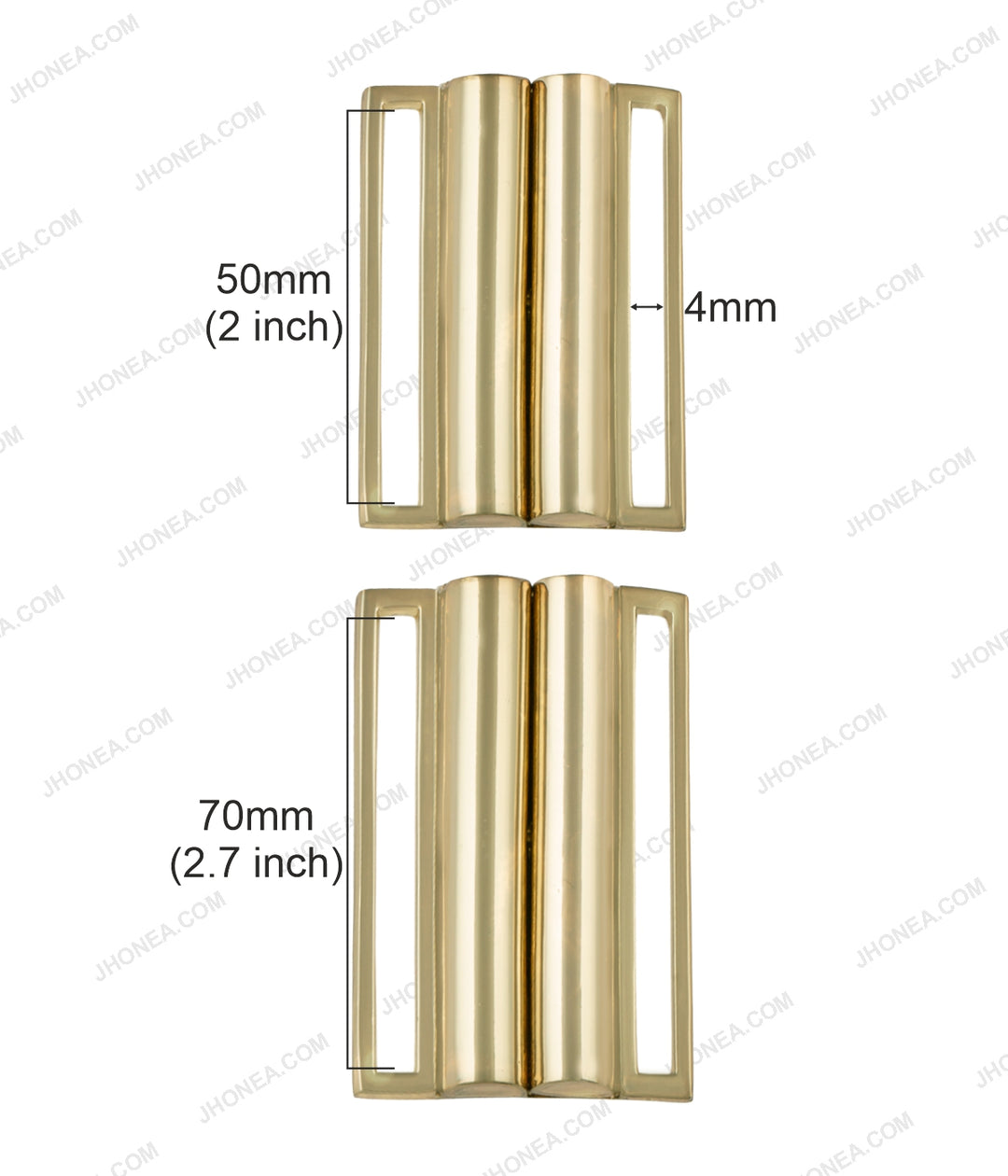 Shiny Gold Color 2 Part Easy Open-Close Clasp Belt Buckle