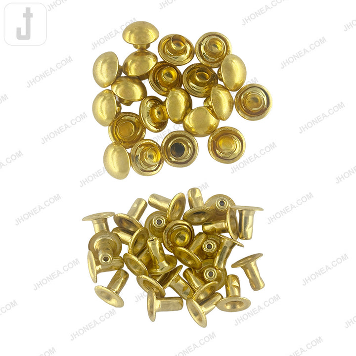 Shiny Gold Dome Rivet Fastener Studs for Jeans & Denim Clothing